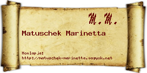 Matuschek Marinetta névjegykártya